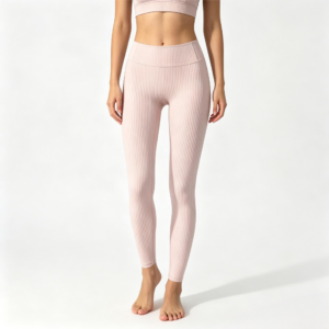 Women's Ribbed Yoga leggings Cropped Ankle Length Vertical